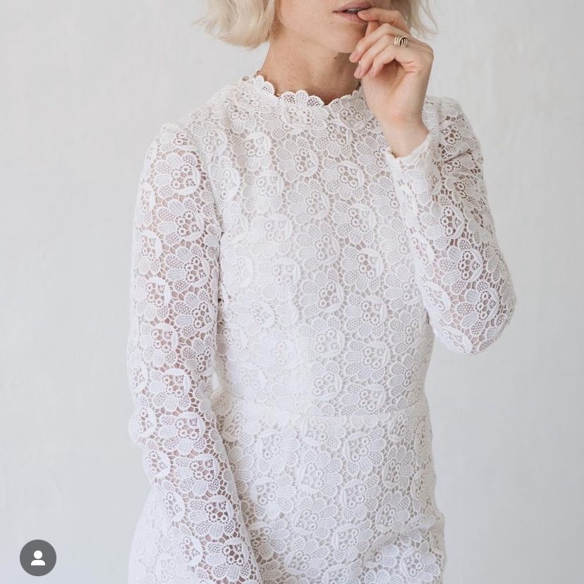 Vintage Boho Floral Lace Wedding Dress